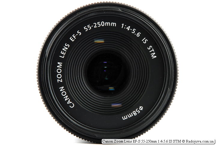 Передняя линза объектива Canon Zoom Lens EF-S 55-250mm 1:4-5.6 IS STM