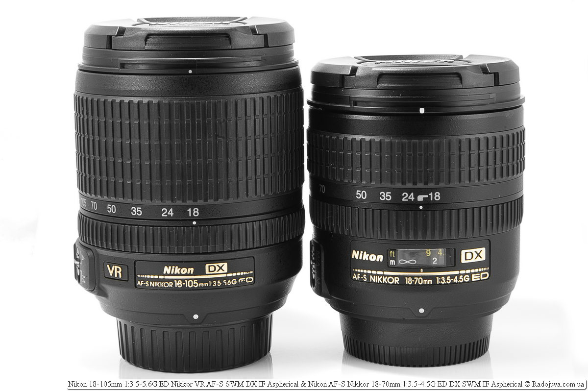 Nikon Nikkor dx 18-105 mm y Nikon AF-S Nikkor 18-70 mm 1: 3.5-4.5G ED DX SWM IF Asférico