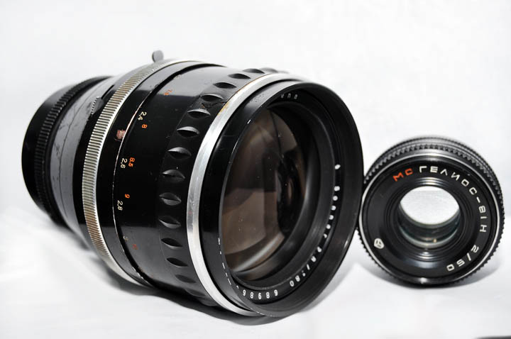 Carl Zeiss Jena Sonnar 180mm f2.8 порівняння розмірів