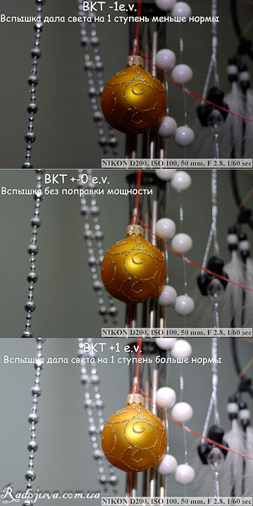 3-shot belichtingsbracketing met flitsoutput (BKT-flitsmodus)