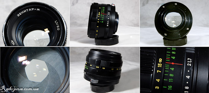 View of the Zenatir-M lens 1,7 50 from different sides