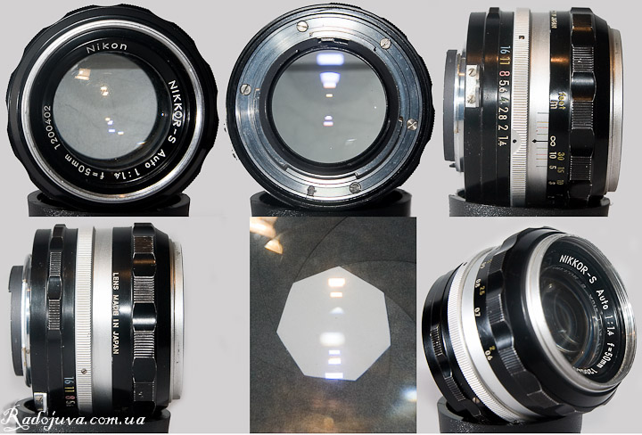 Nikon Nikkor-S Auto 1 review: 1.4 f = 50mm view from different sides