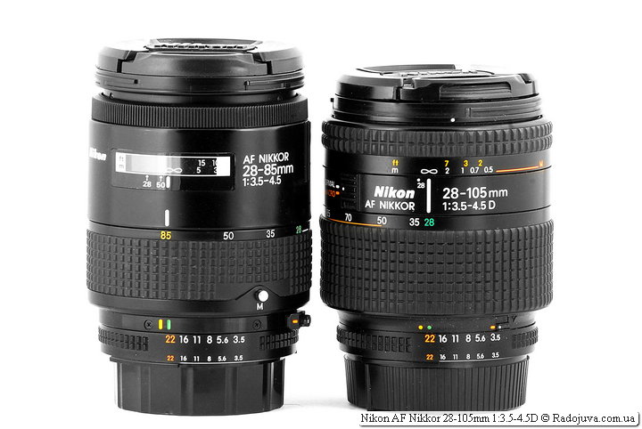 Nikon AF Nikkor 28-85mm 1: 3.5-4.5 and Nikon AF Nikkor 28-105mm 1: 3.5-4.5D