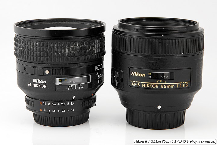 Nikon AF Nikkor 85mm 1:1.4D и Nikon AF-S Nikkor 85mm 1:1.8G IF SWM