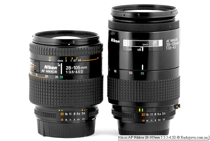 Nikon AF Nikkor 28-105mm 1:3.5-4.5D и Nikon AF Nikkor 35-135mm 1:3.5-4.5 (MKI)