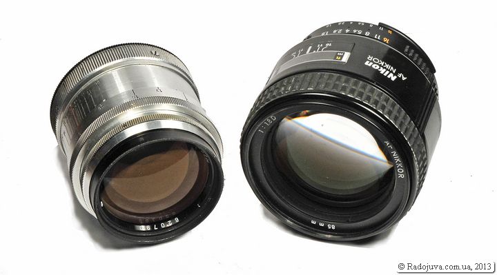 Dimensions of two lenses