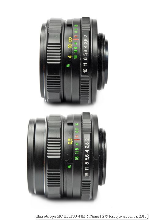 Dimensiones de la lente MC HELIOS-44M-5 58 mm 1:2 al enfocar