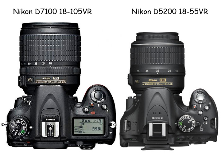 Voici à quoi ressemblent deux appareils photo - Nikon D7100, Nikon D5200