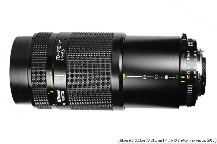 Objectif Nikon AF Nikkor 70-210mm F4-5.6 à 210mm et MDF