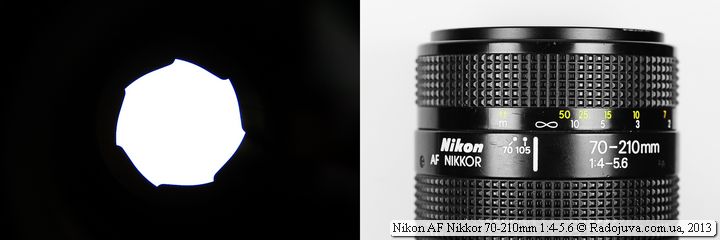 Nikon AF Nikkor 70-210 mm F4-5.6 lensopening