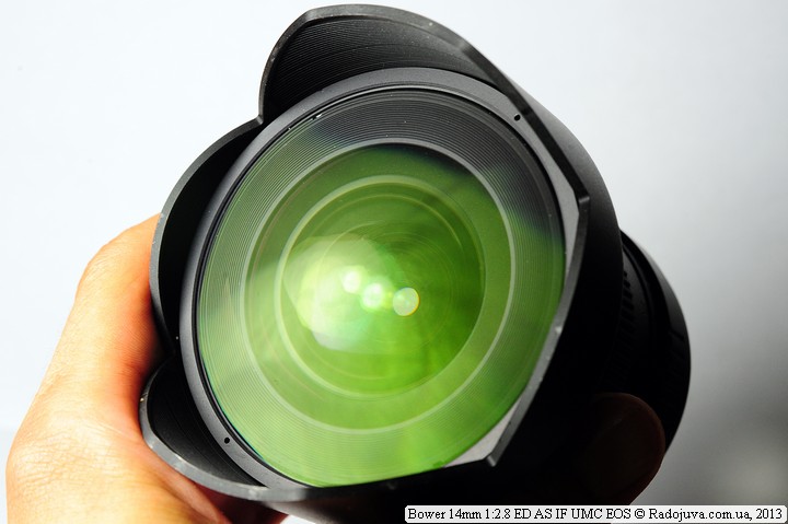 Iluminación de la lente frontal Bower F 2.8 14 mm