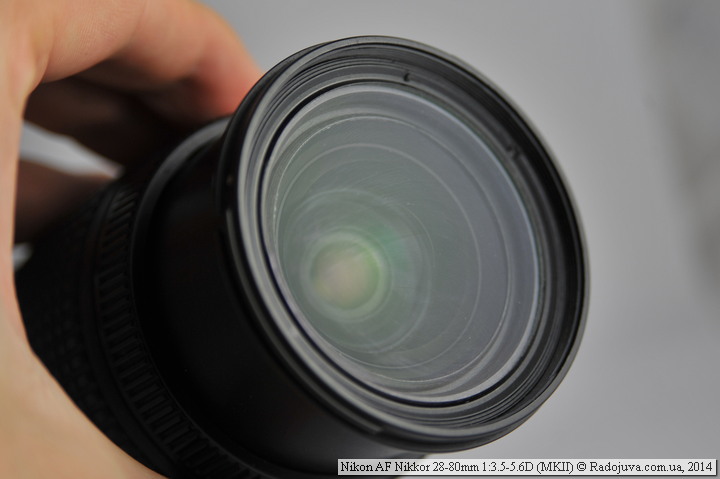 Enlightenment of the front lens Nikon AF Nikkor 28-80mm 1: 3.5-5.6D