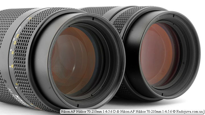 Differences between models Nikon AF Nikkor 70-210mm 1: 4-5.6D review and Nikon AF Nikkor 70-210mm 1: 4-5.6 review