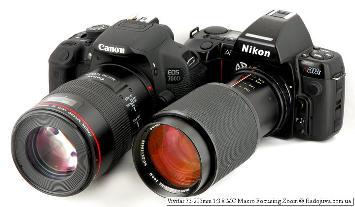 Canon EOS 700D + 1Canon Macro Lens EF 100mm 1:2.8 L IS USM и Vivitar 75-205mm 1:3.8 MC Macro Focusing Zoom Nikon на N8008S
