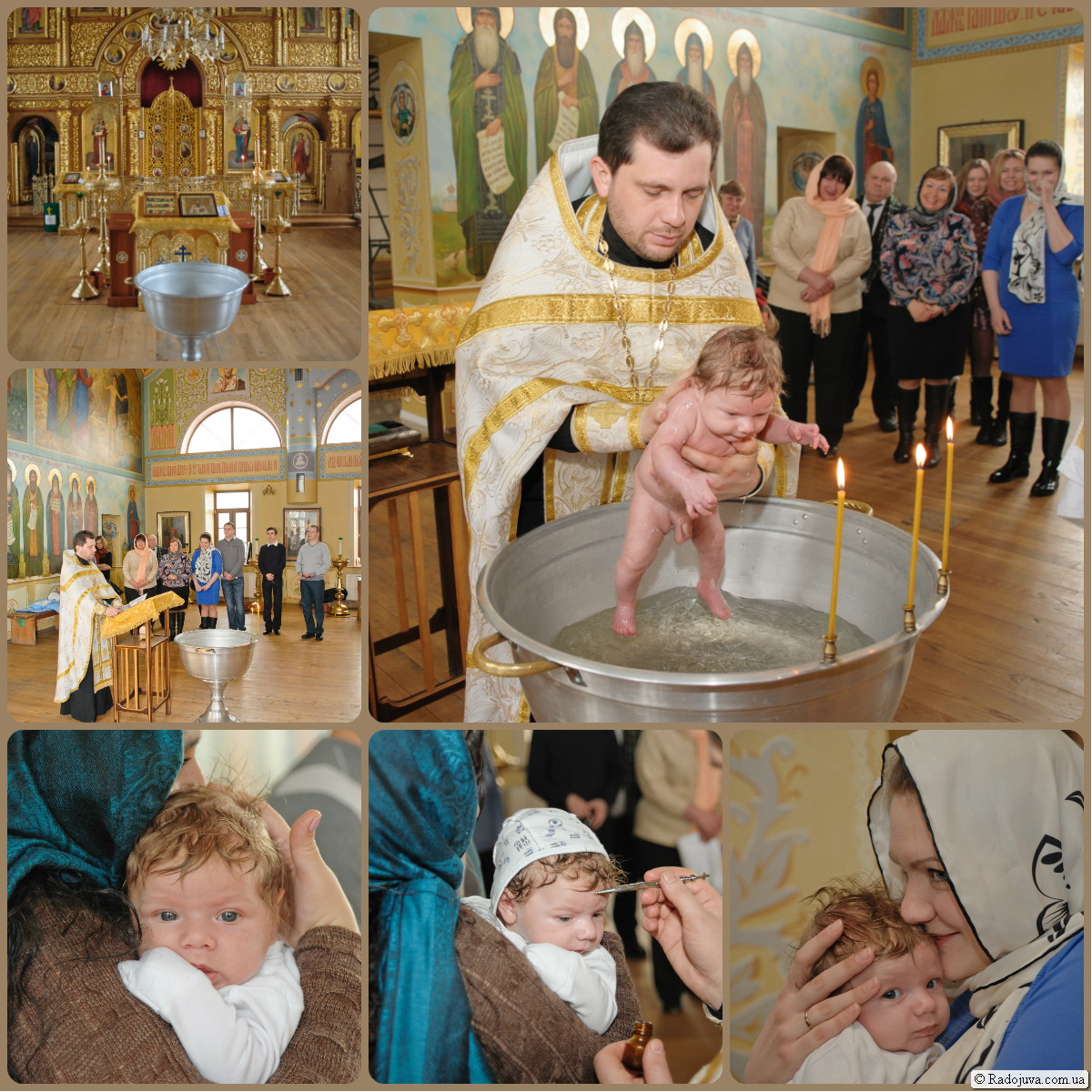 Fotos del bautizo de un niño.