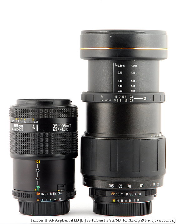 Nikon AF Nikkor 35-105mm 1: 3.5-4.5 D (MKIII) and Tamron SP AF Aspherical LD ​​[IF] 28-105mm 1: 2.8 276D