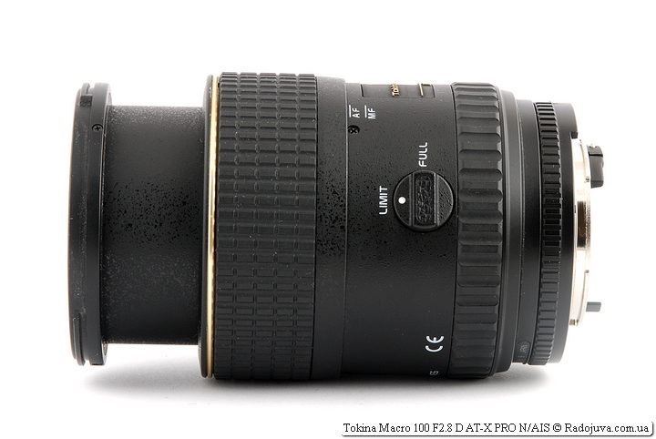 Tokina Macro 100 F2.8 D AT-X PRO, trunk extended to maximum when Focus Limiter Limit is set