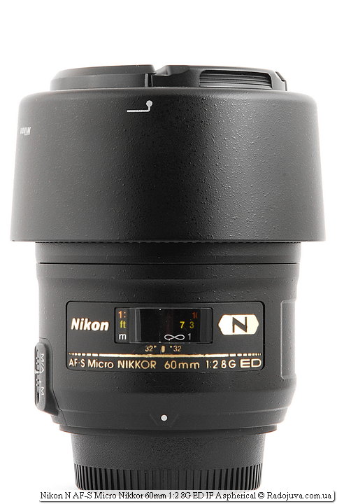 Бленда объектива Nikon N AF-S Nikkor 60mm 1:2.8G SWM ED IF Aspherical Micro 1:1 Nano Crystal Coat