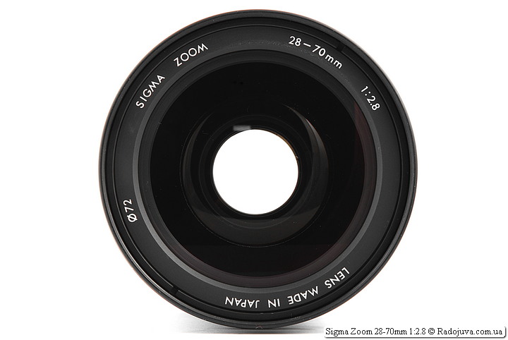 Sigma Zoom 28-70mm 1:2.8, frontlens