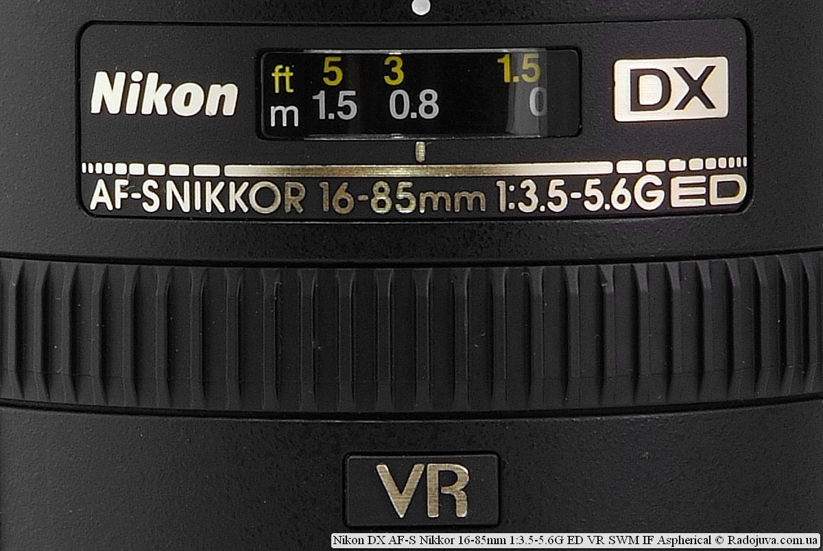 Nikon DX AF-S Nikkor 16-85mm 1: 3.5-5.6G ED VR SWM IF Asferisch