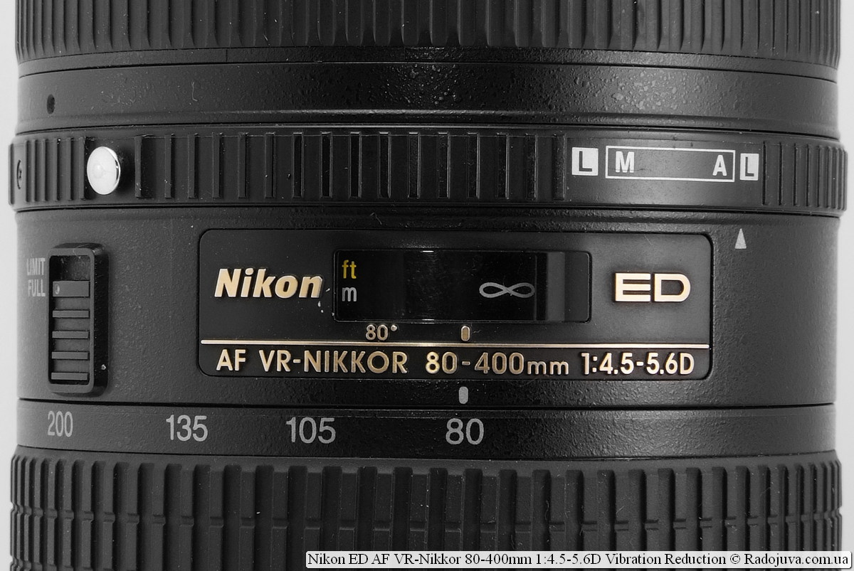 Nikon ED AF VR-Nikkor 80-400 mm 1: 4.5-5.6D Reducción de vibraciones