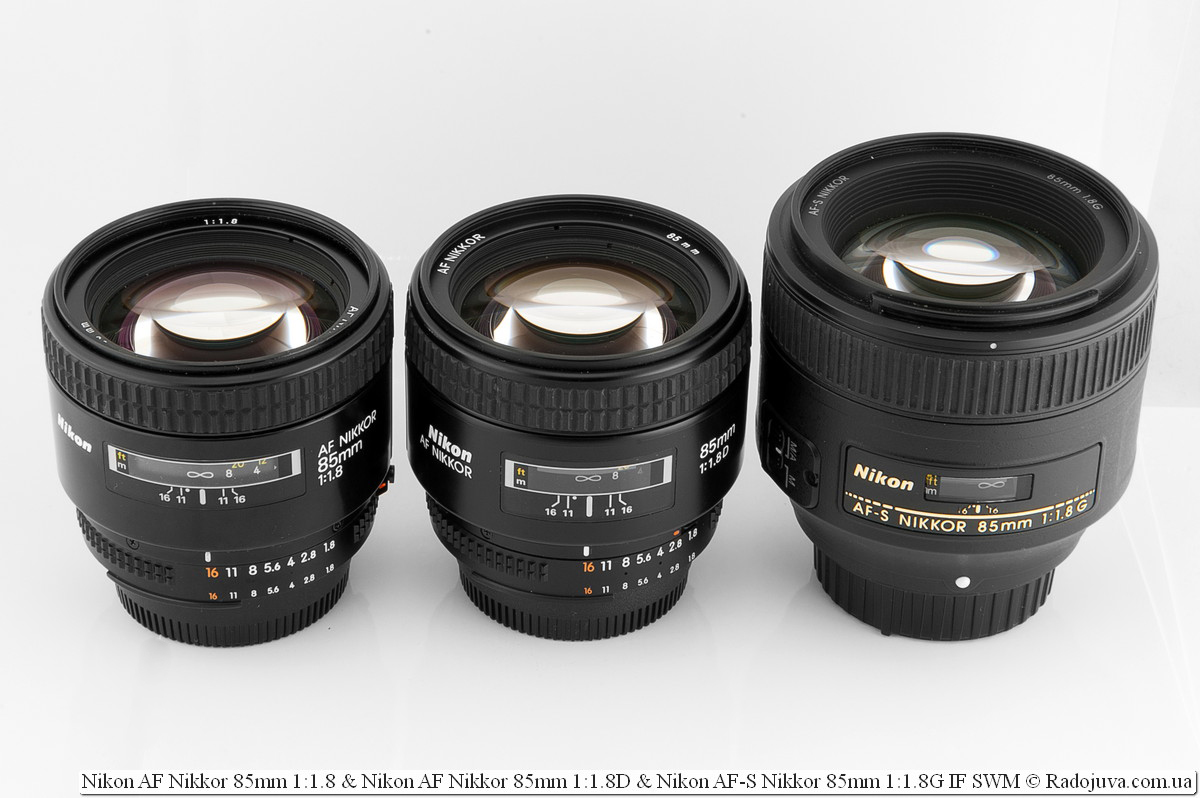 Nikon AF Nikkor 85mm 1:1.8 y Nikon AF Nikkor 85mm 1:1.8D y Nikon AF-S Nikkor 85mm 1:1.8G IF SWM