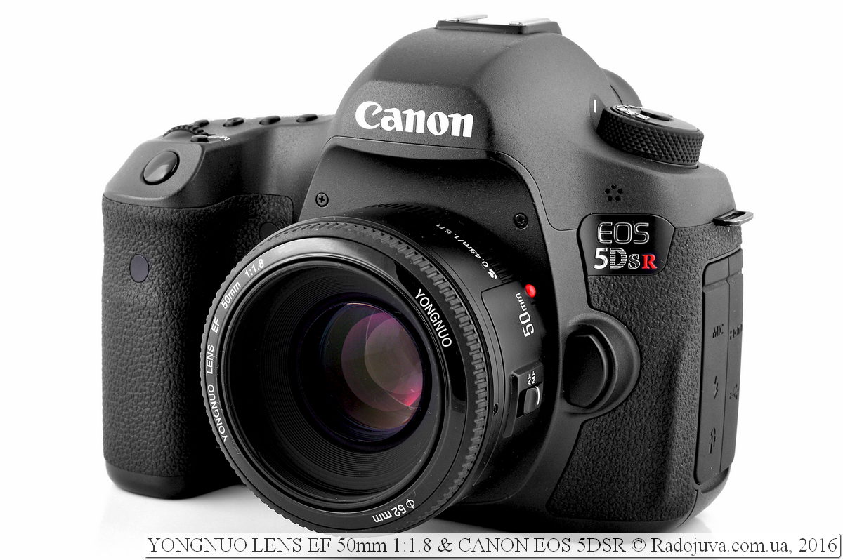 YONGNUO LENS EF 50mm 1: 1.8 op een Canon 5DSR camera