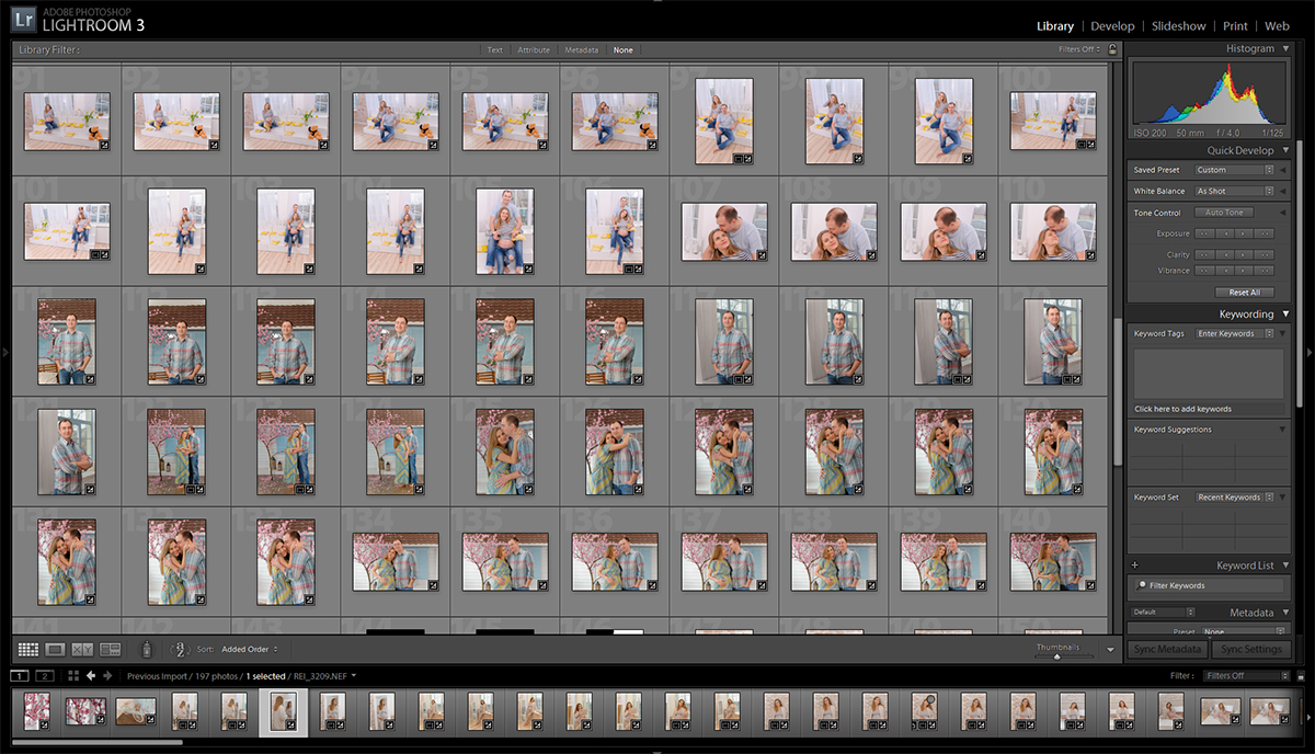 After importing into Lightroom
