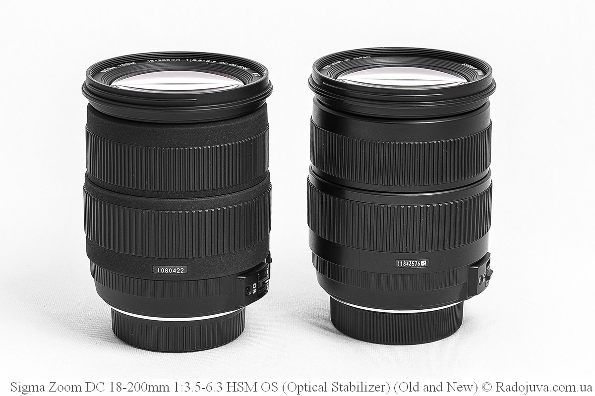 Two versions of Sigma Zoom DC 18-200mm 1: 3.5-6.3 HSM OS (Optical Stabilizer)