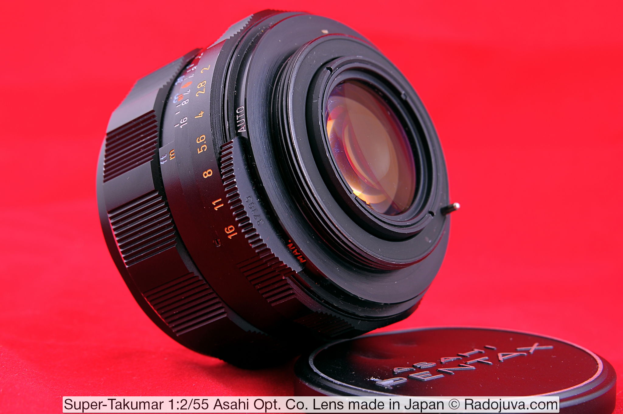 Lens Super-Takumar 1:2/55 Asahi Opt. Co. Lens gemaakt in Japan