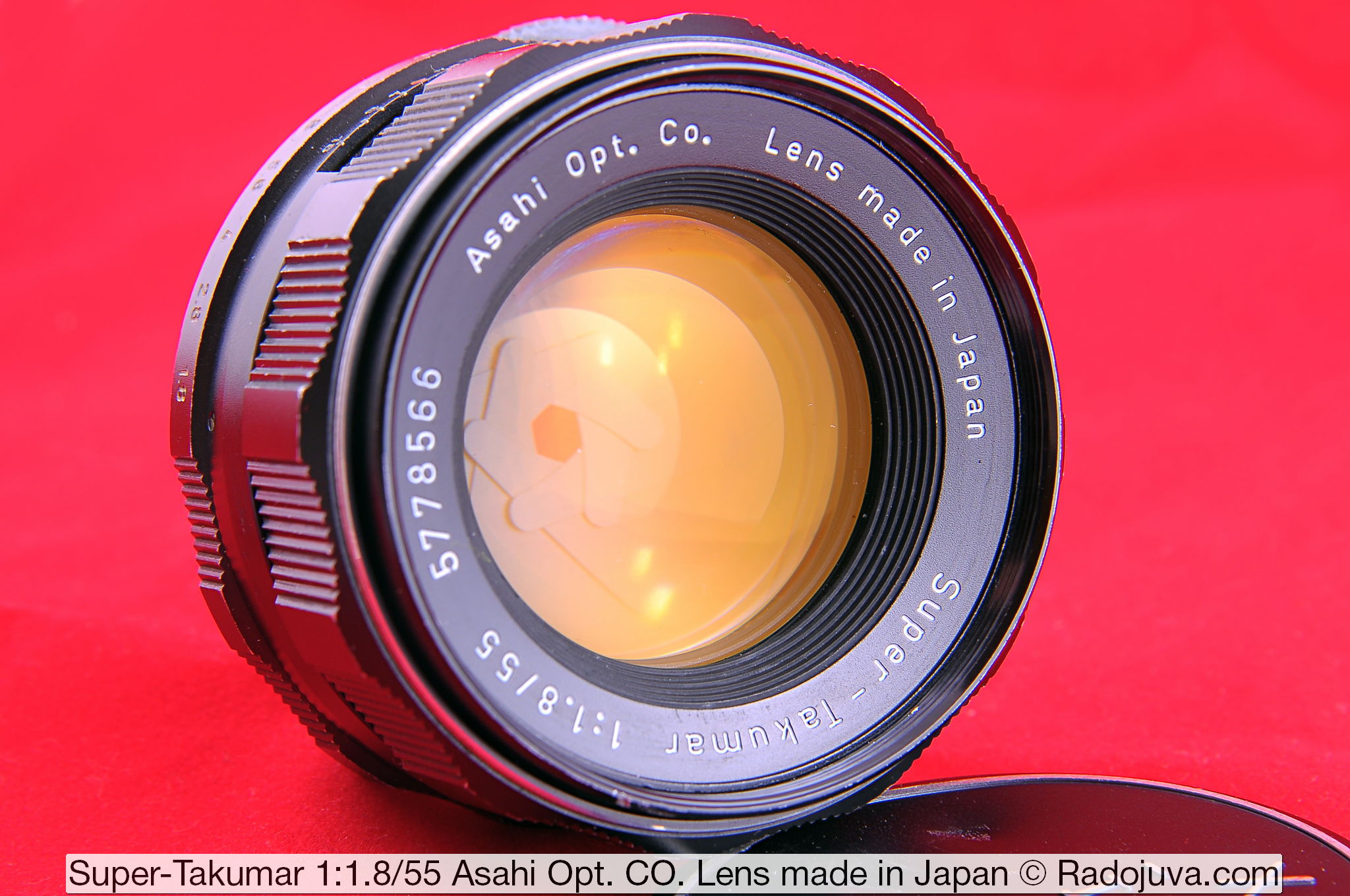 Lens Super-Takumar 1:1.8/55 Asahi Opt. Co. Lens gemaakt in Japan