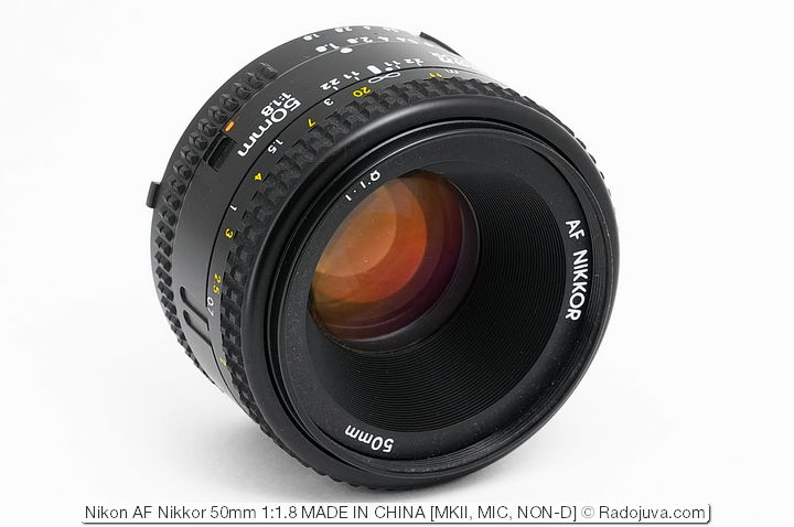 Nikon AF Nikkor 50mm 1: 1.8, versie MKII, MIC (MADE IN CHINA)