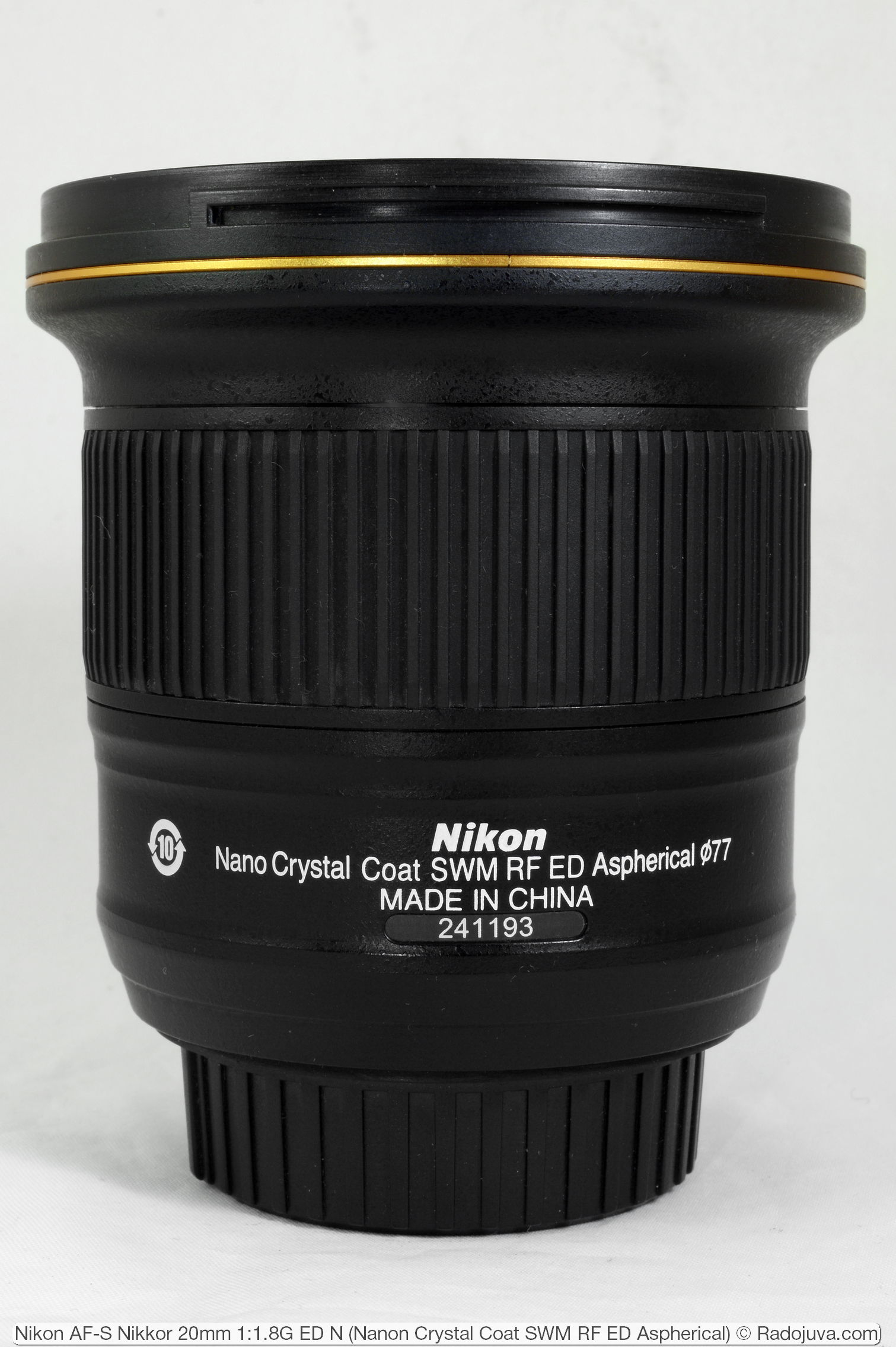 Nikon AF-S Nikkor 20 mm 1: 1.8G ED N (revestimiento de nanocristal SWM RF ED asférico)