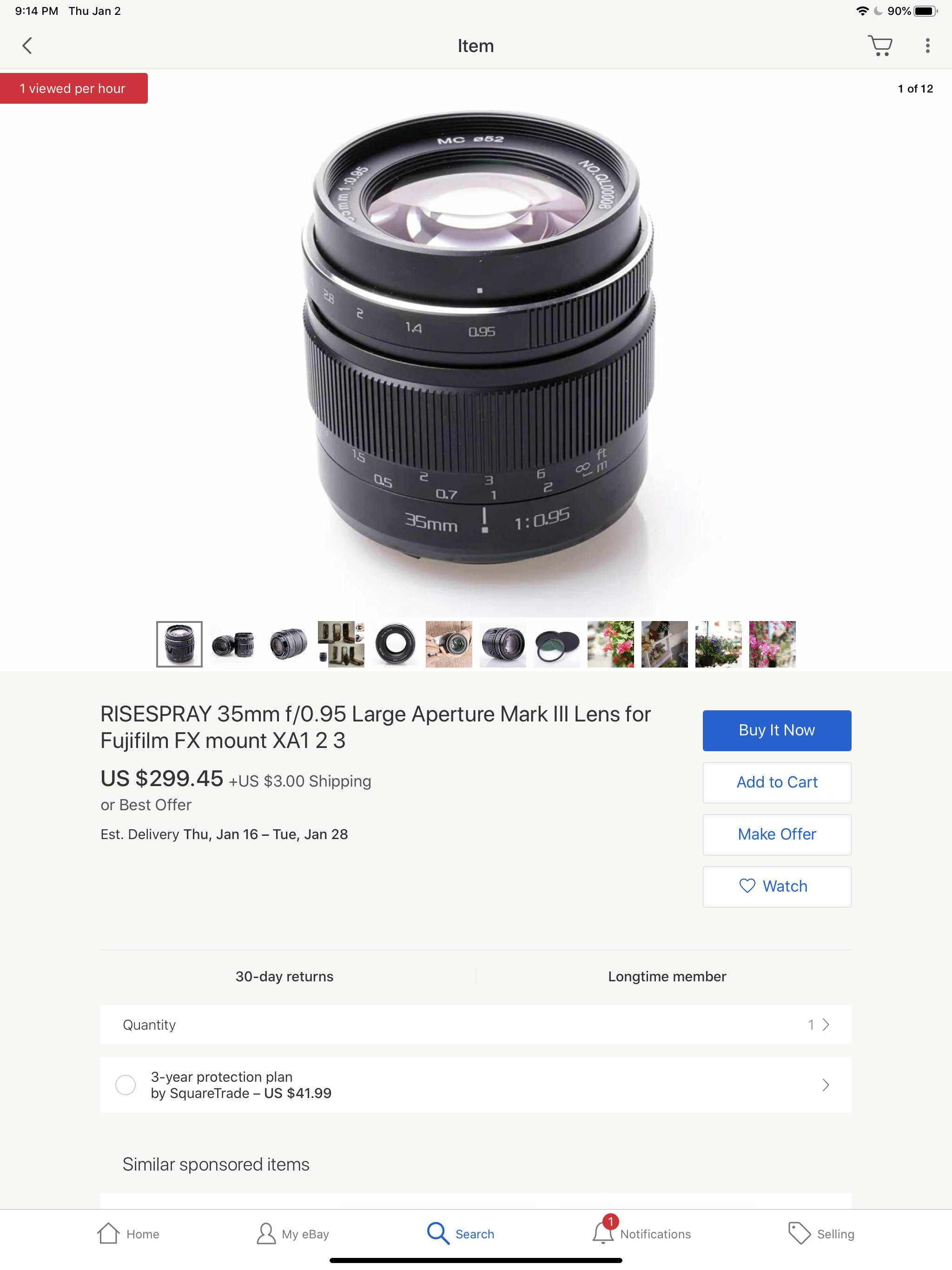 Canon EF-M Mount RISESPRAY 35mm f/0.95 Large Aperture Mark III Standard Lens for Mirrorless Camera 