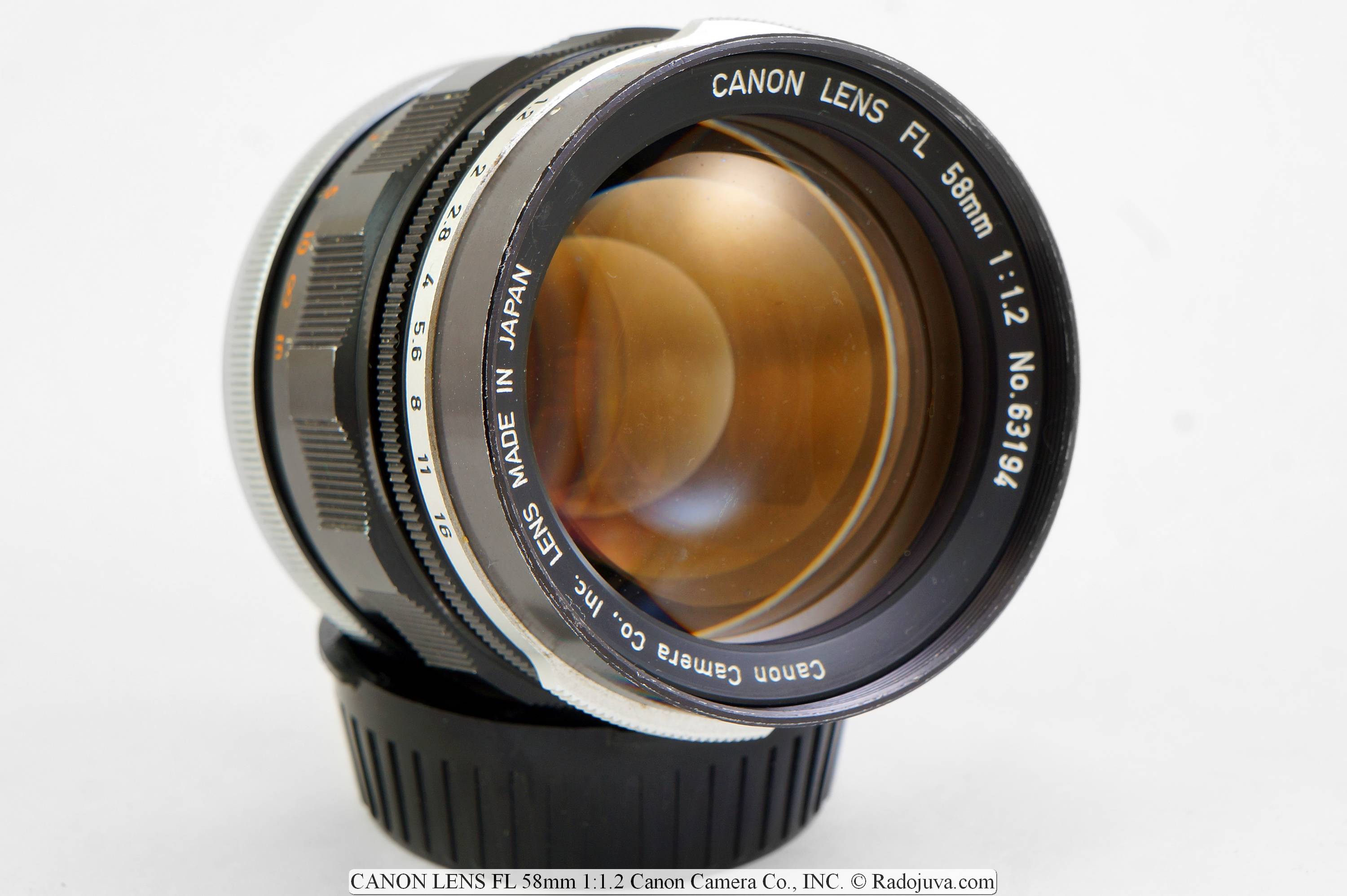 Quick Review of CANON LENS FL 58mm 1:1.2 Canon Camera Co., INC ...