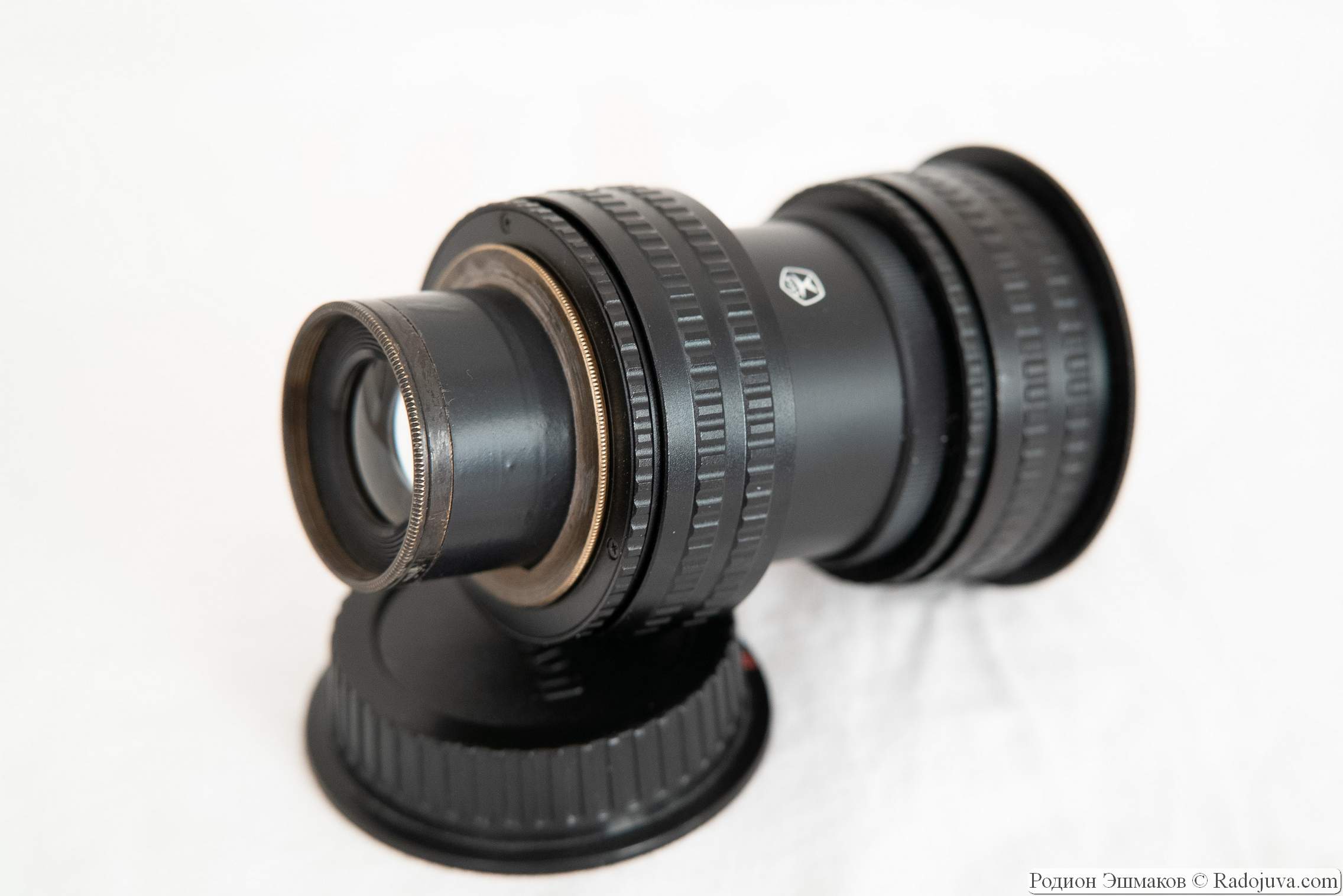 Lens adapted for M42 mount. The aperture slot was sealed with black electrical tape to prevent flare.