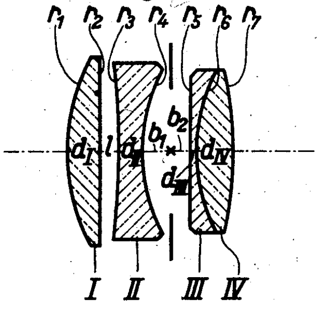 Schematic diagram of the lens from US1849681.