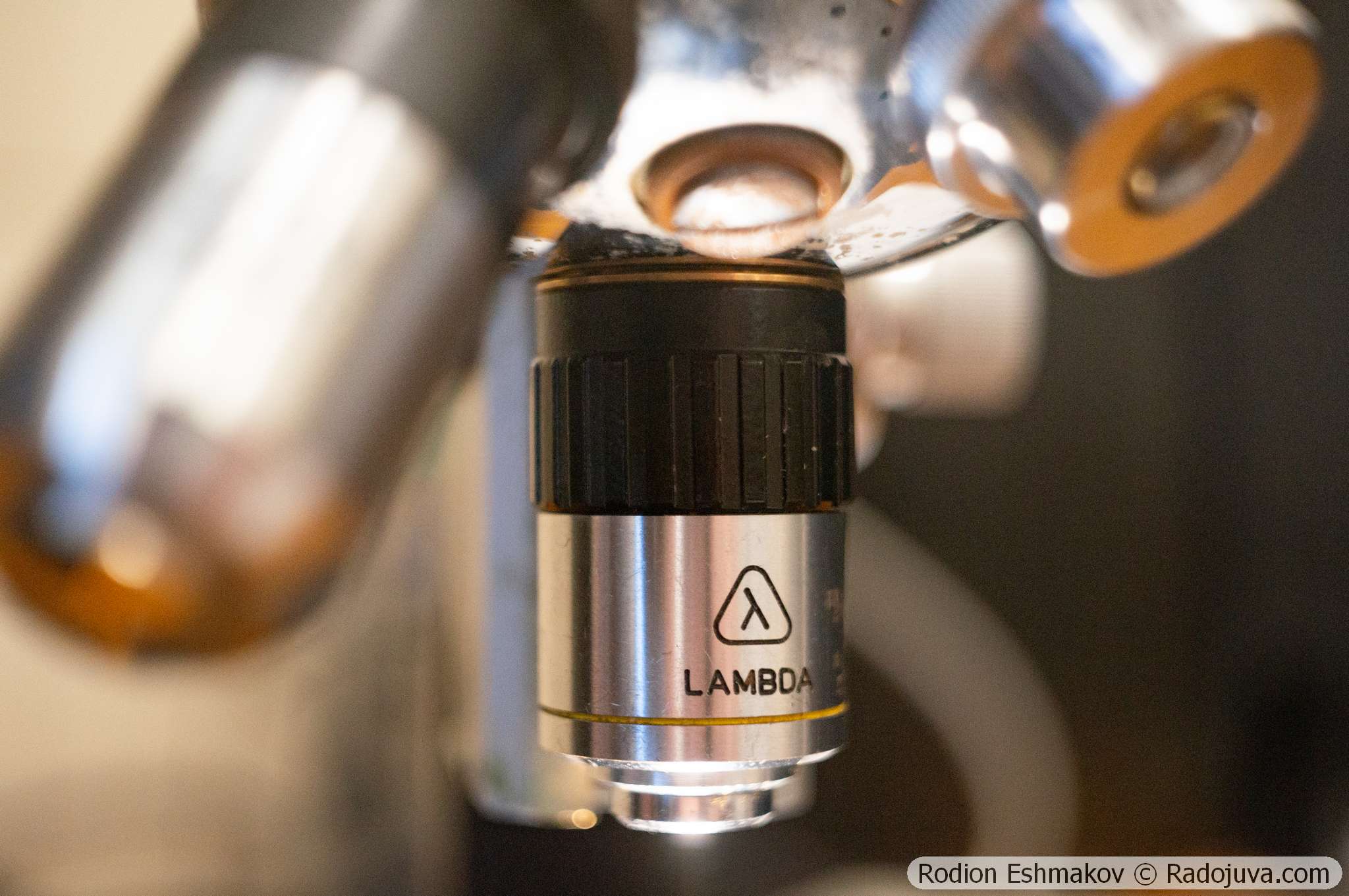 Lambda 10x0.25 в револьвере микроскопа М10.