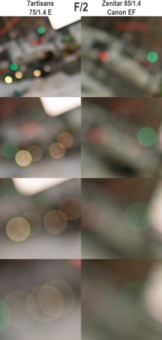 7art 75 14 vs Zenitar 85 14 bokeh f2 center